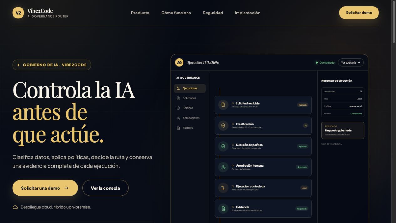 Captura del proyecto AI Governance