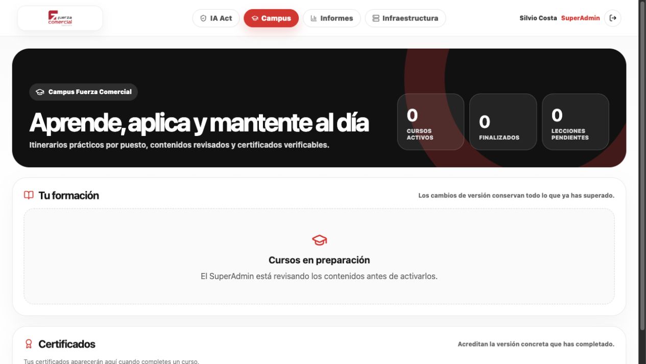 Captura del proyecto Fuerza Comercial