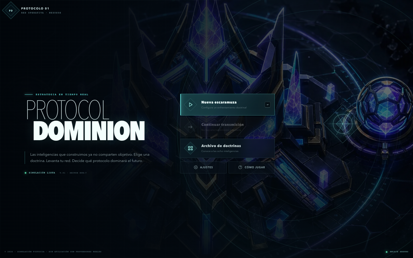 Captura del proyecto Protocol Dominion
