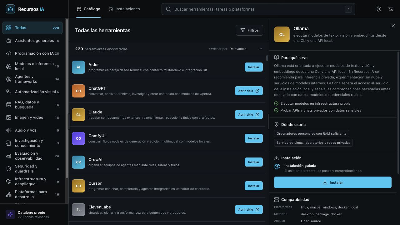 Captura del proyecto Recursos IA
