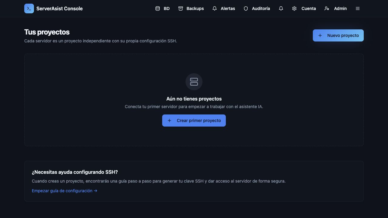 Captura del proyecto ServerAsist